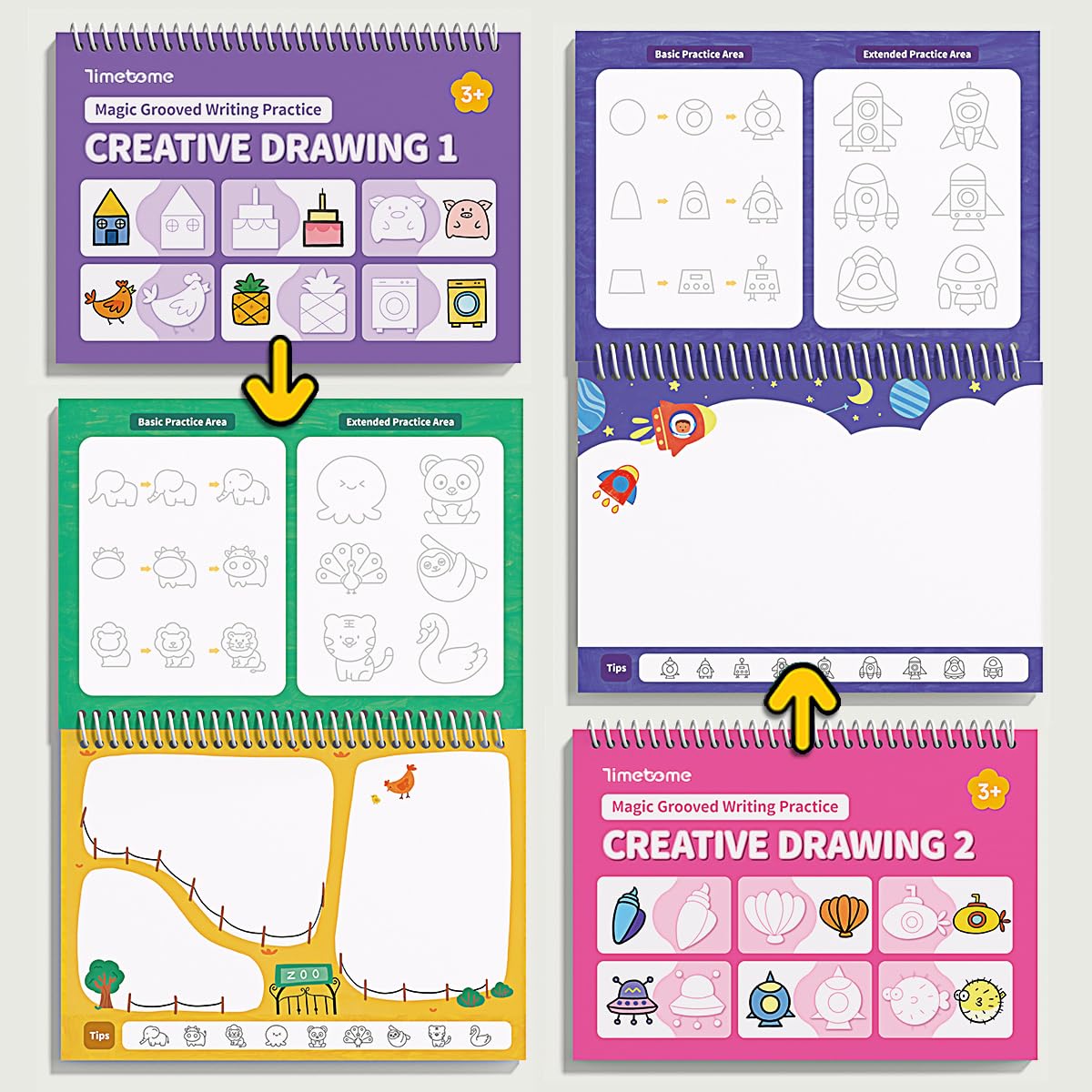 Reusable Handwriting Book – Deep Grooved Tracing Lines with Disappearing Ink
