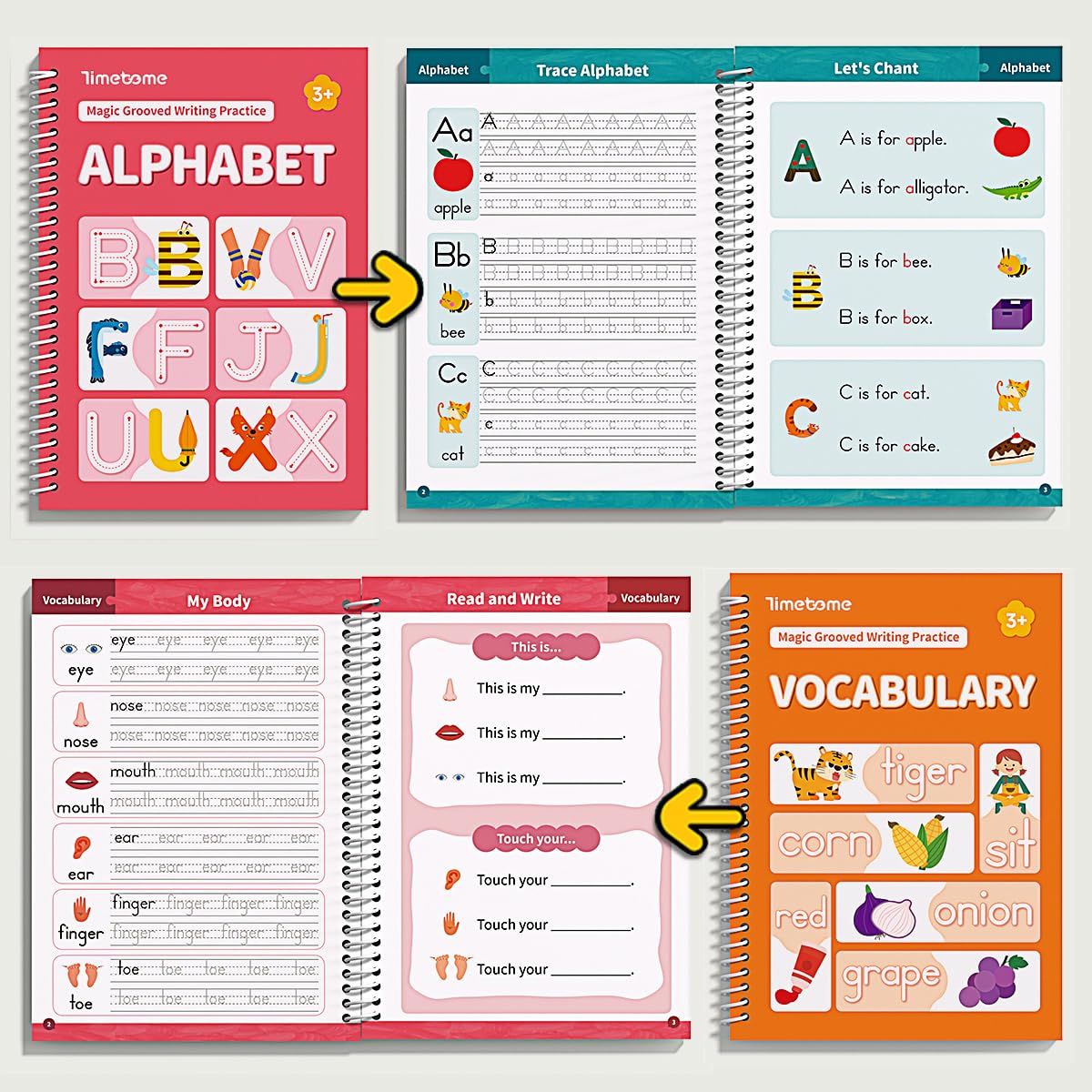 Reusable Handwriting Book – Deep Grooved Tracing Lines with Disappearing Ink