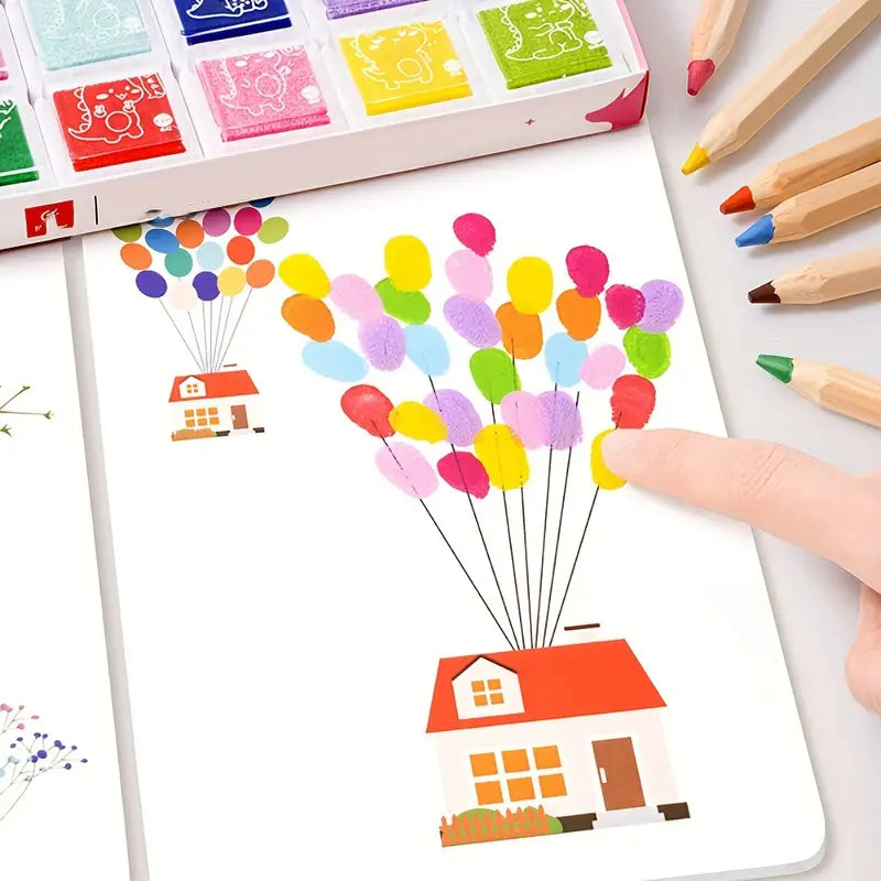 Pack of 2 Kids Finger Painting Doodle Coloring Books