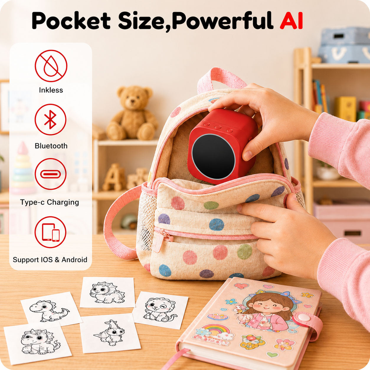 Mini Portable AI Printer