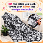 Reusable Coloring Blanket – Soft Fabric, Washable for Kids