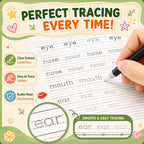 Reusable Handwriting Book – Deep Grooved Tracing Lines with Disappearing Ink