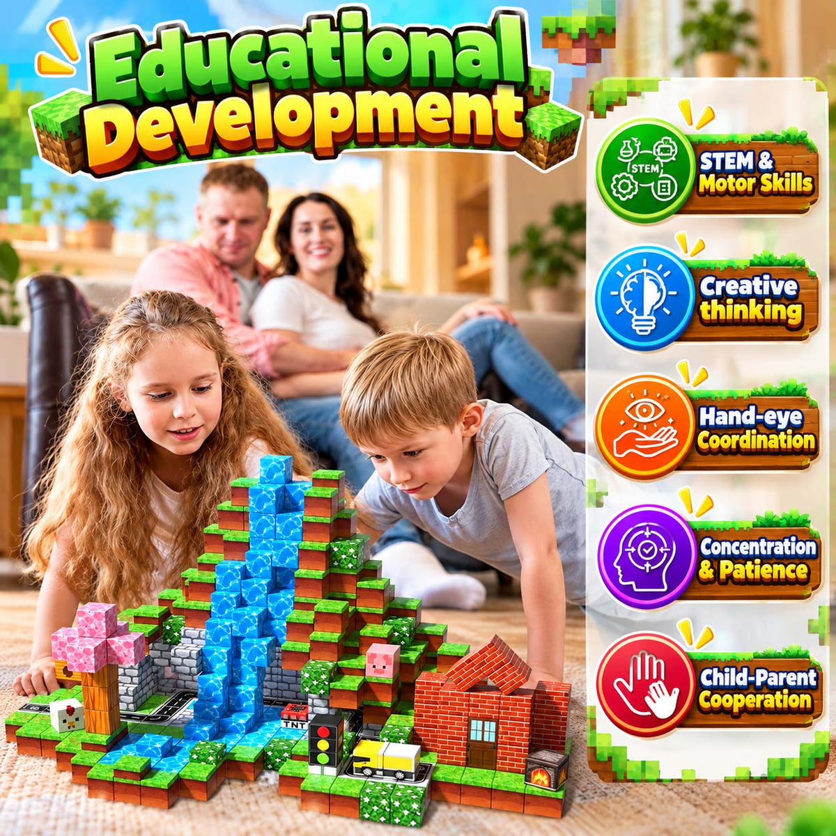 100-Piece Forest Adventure Magnetic Cube Set