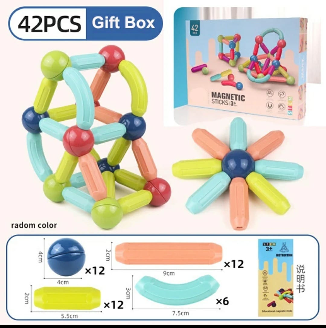 42 Pcs Magnetic Building Sticks