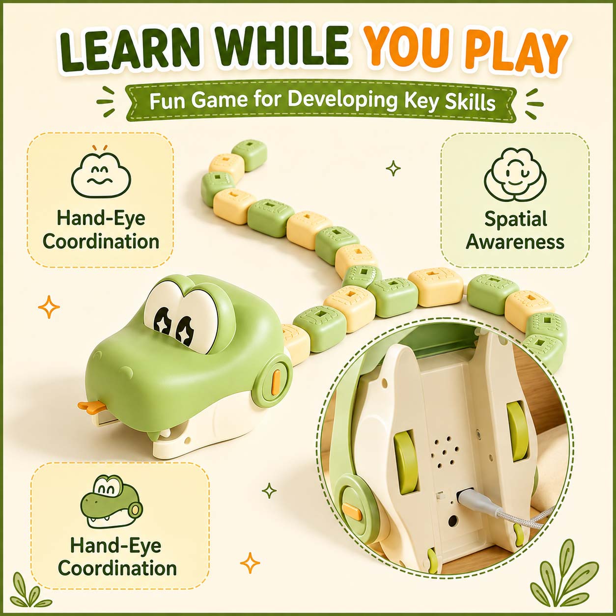 Remote Control Magnetic Snake Game Toy