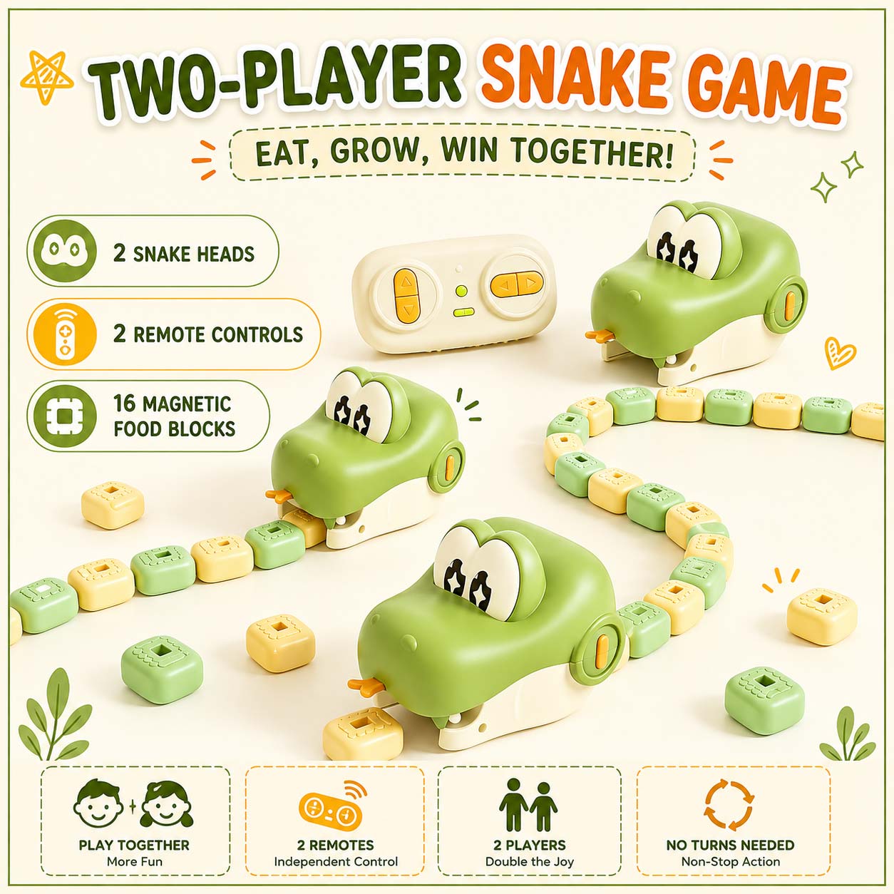 Remote Control Magnetic Snake Game Toy