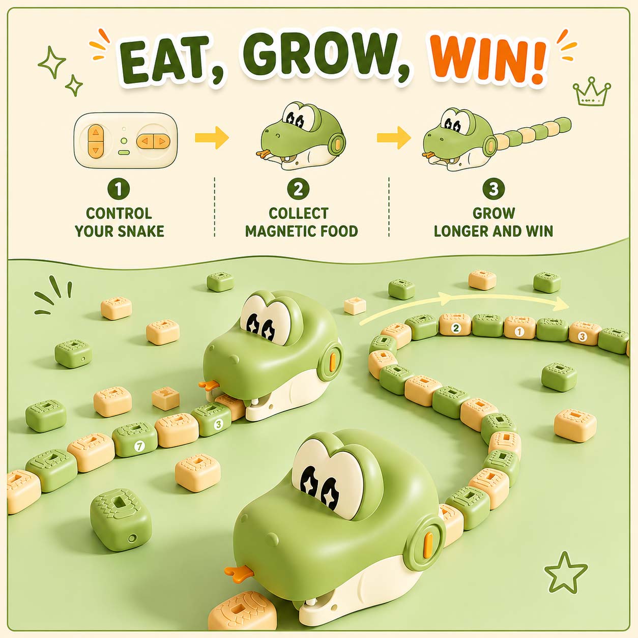 Remote Control Magnetic Snake Game Toy