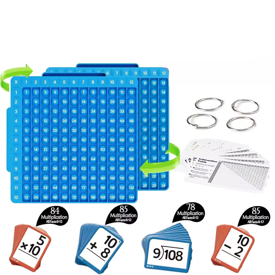 Math Flash Card and Bubble Board Set