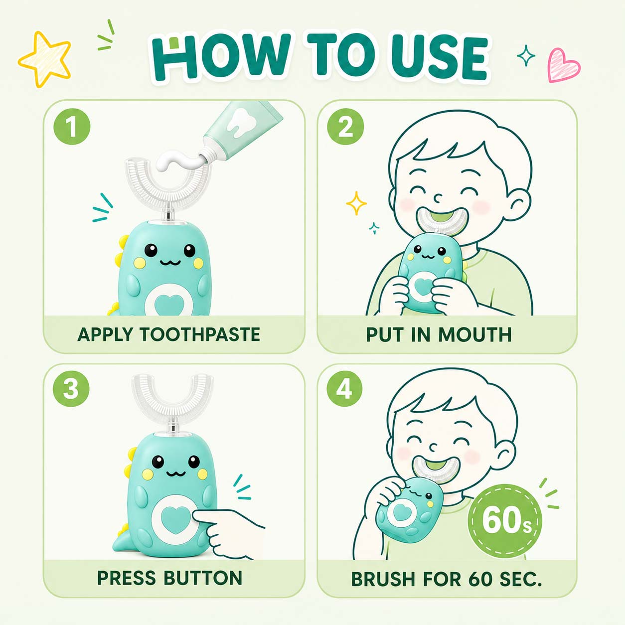 U-Shaped 360º Ultrasonic Toothbrush