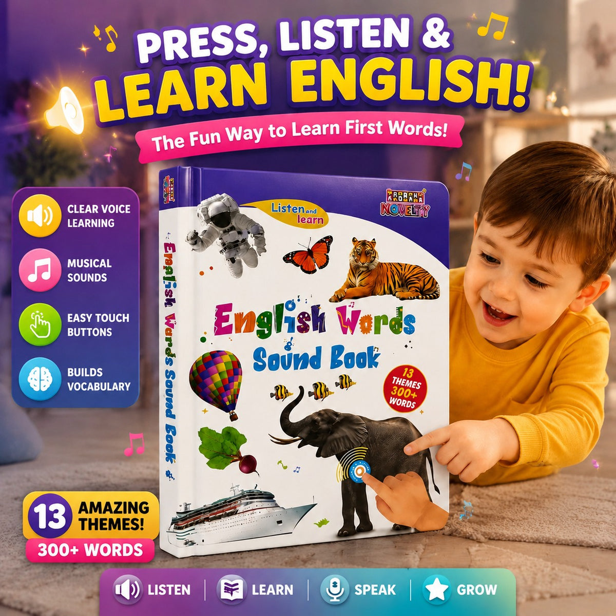Touch and Learn Kids Talking Musical English Sound Book ages 2+