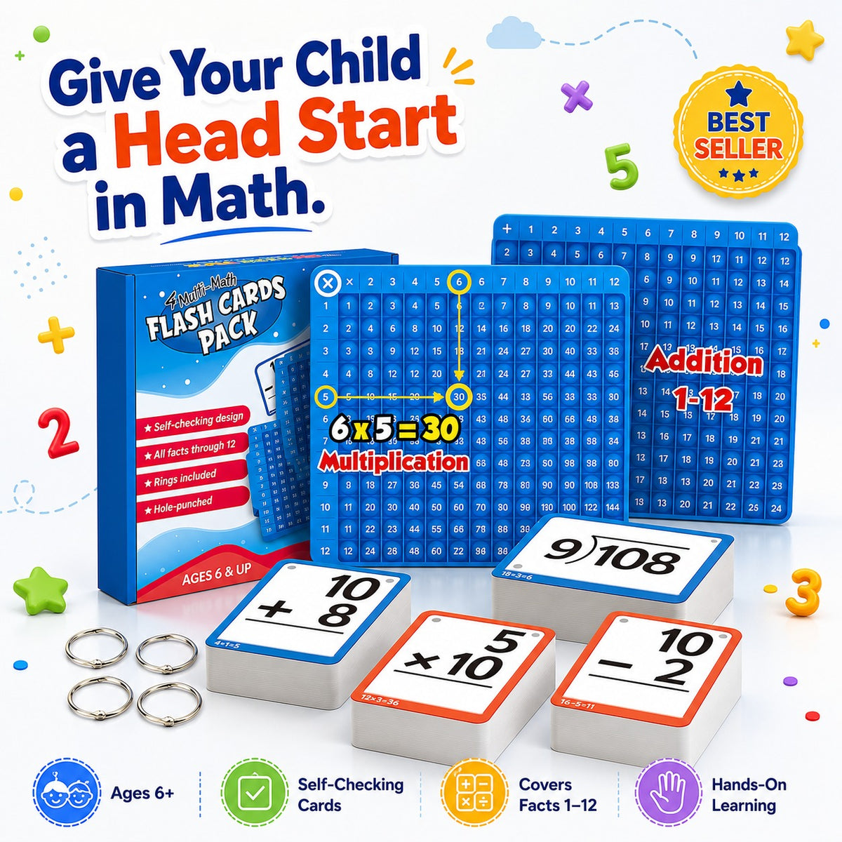 SmartPop Math Learning Board Set educational toy for kids ages 4+