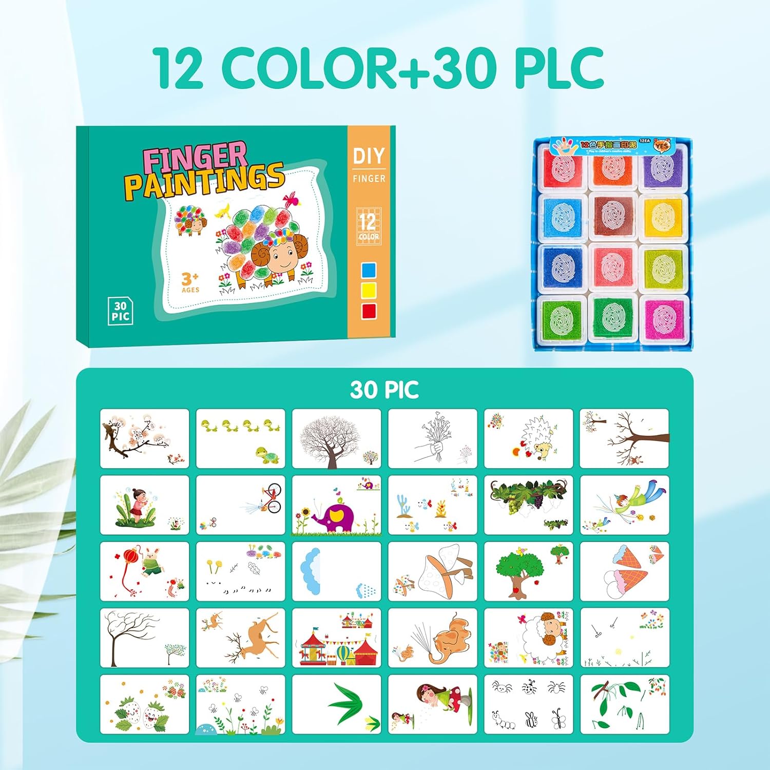 Pack of 2 Kids Finger Painting Doodle Coloring Books