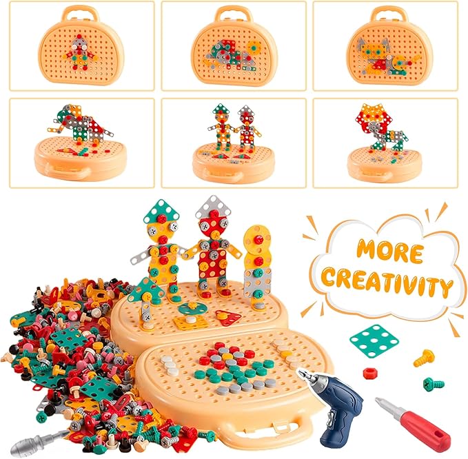 DIY Creative Screw Puzzle Suitcase toy for kids ages 4+