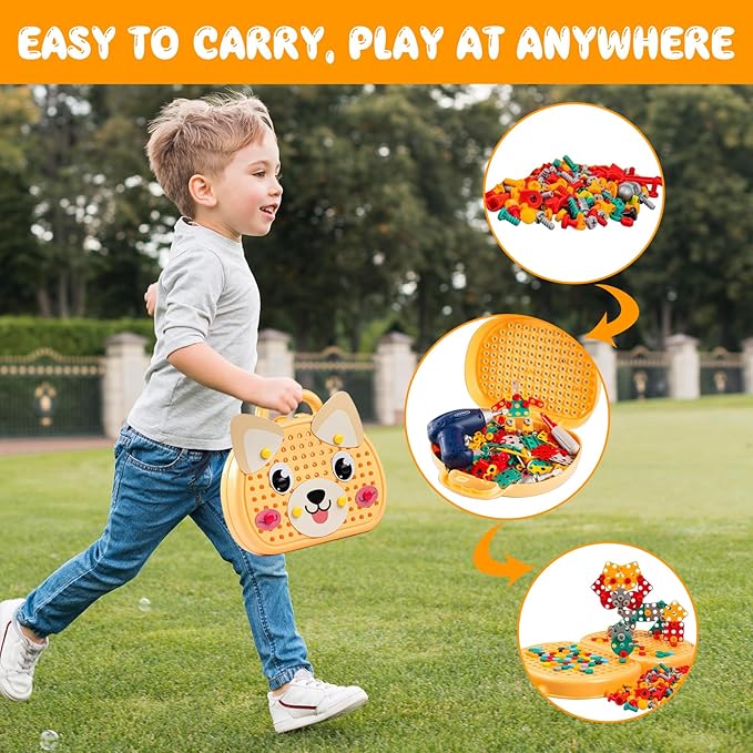 DIY Screw Puzzle Suitcase safe toy for kids