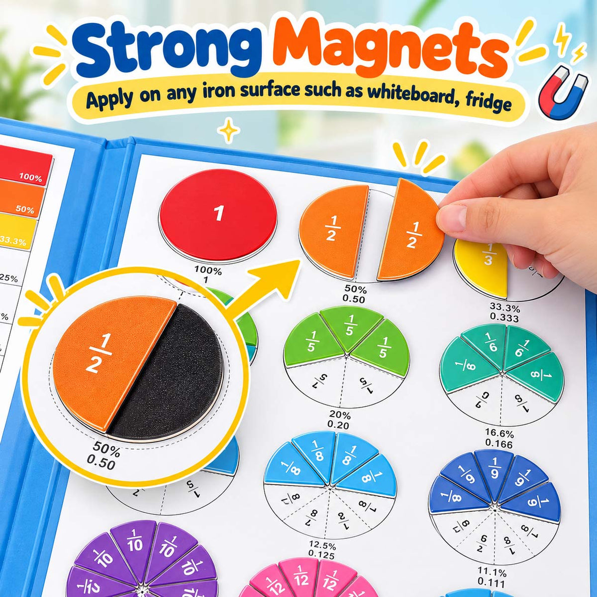 Math Magnets Educational Fraction Set