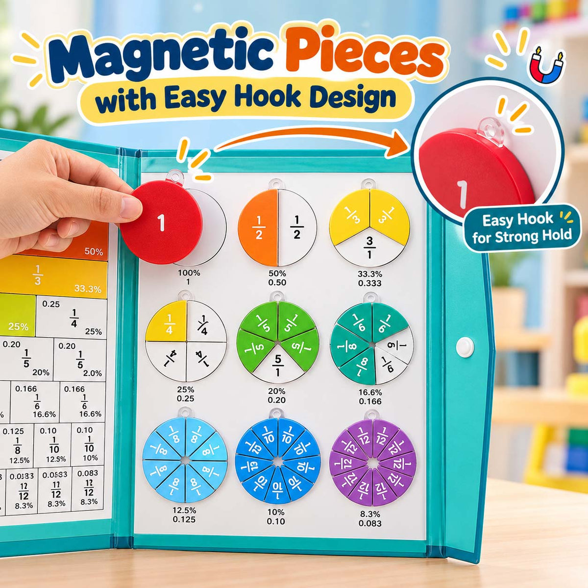 Math Magnets Educational Fraction Set